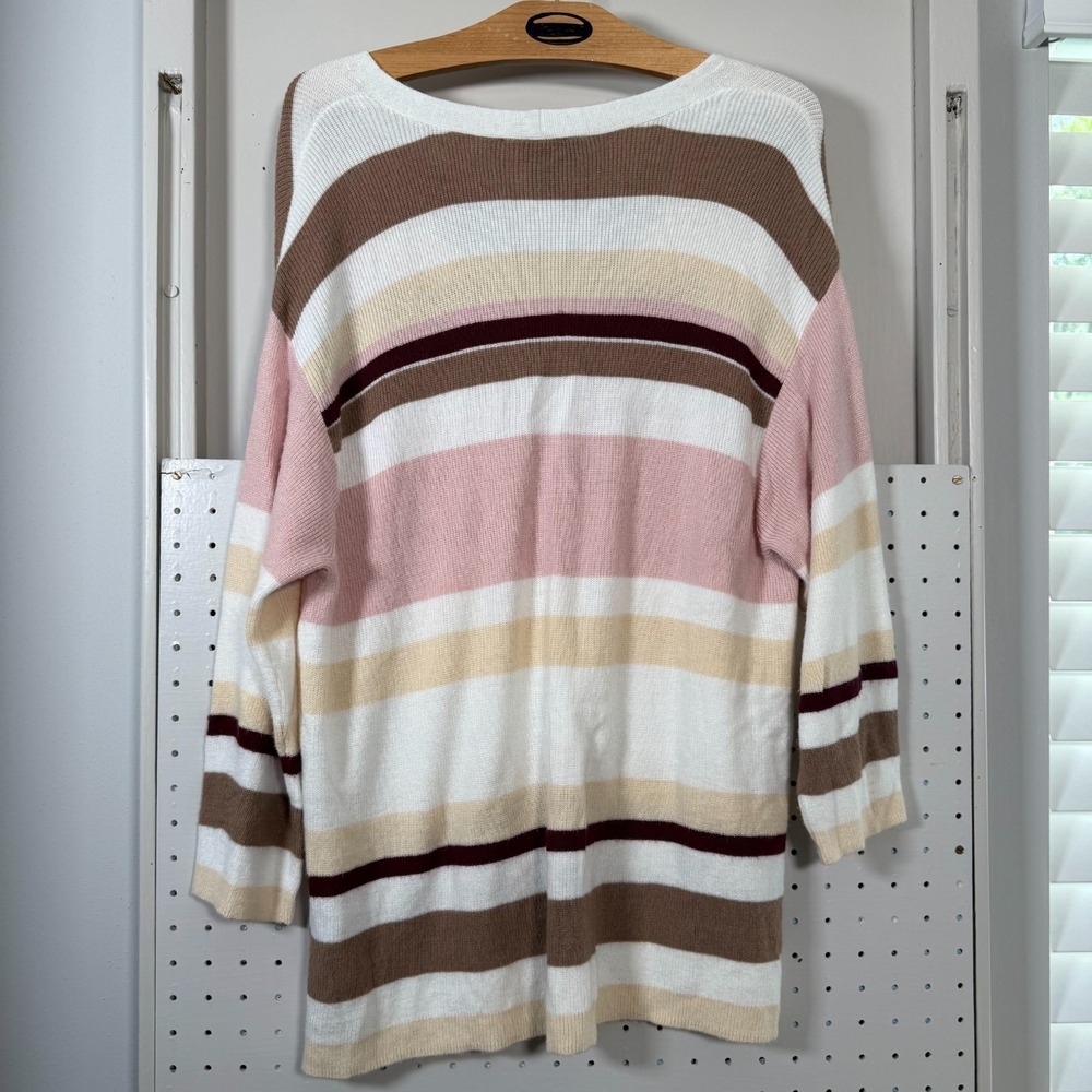 Lane Bryant Tunic Sweater Women's Multi Striped Knit Long Sleeve Winter - 14/16 - Picture 5 of 11